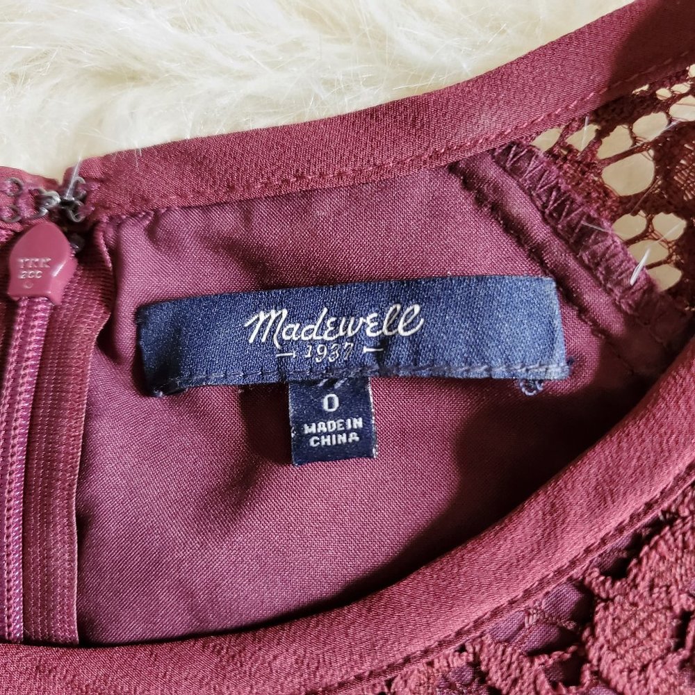 Madewell Burgundy Lace Magnolia Dress Size 0 NWOT - Picture 11 of 16
